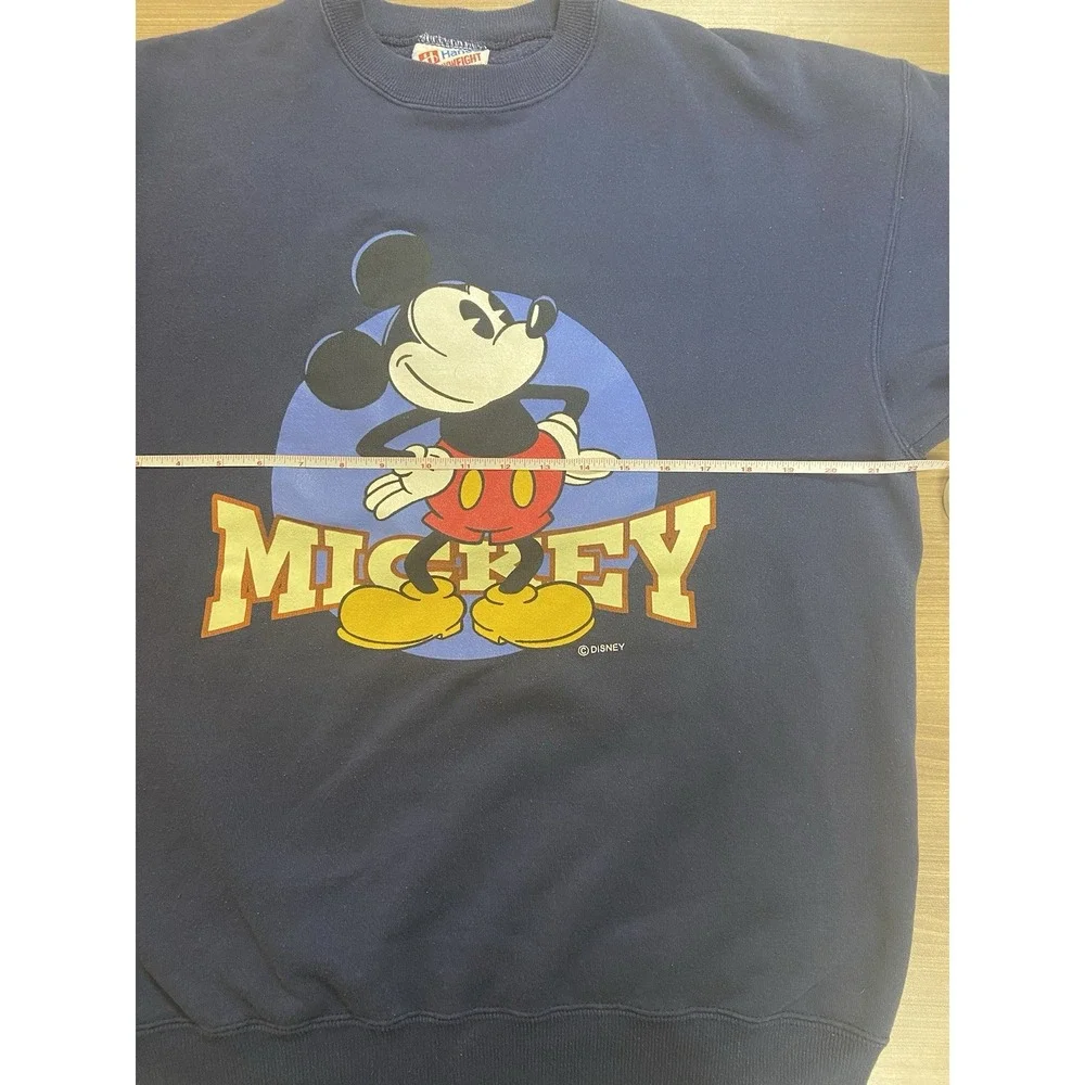 VTG Disney Mickey‎ Mouse Original Navy Blue Crewneck Sweatshirt Pullover L 90s